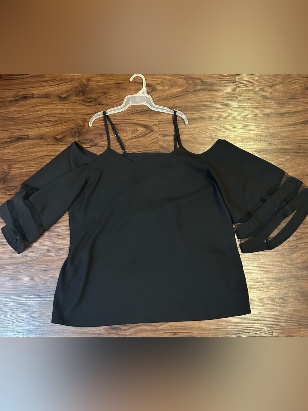Black Cold-Shoulder Women's Top